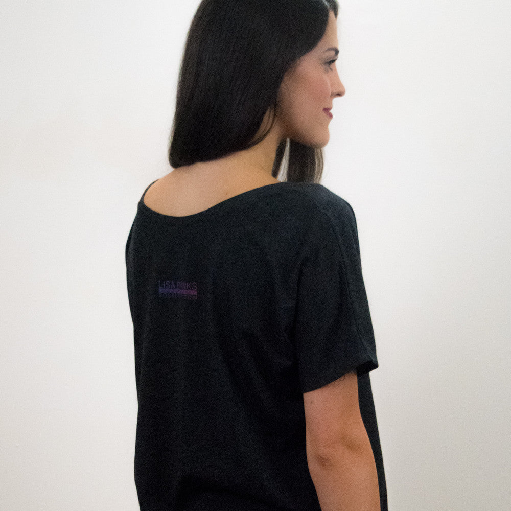 Suspended Motion Series Women's Tee (back), Charcoal-Black Triblend